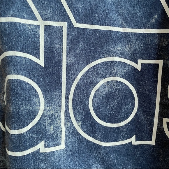 adidas navy tie dye acid wash print logo boxy crop tee medium - Picture 2 of 6